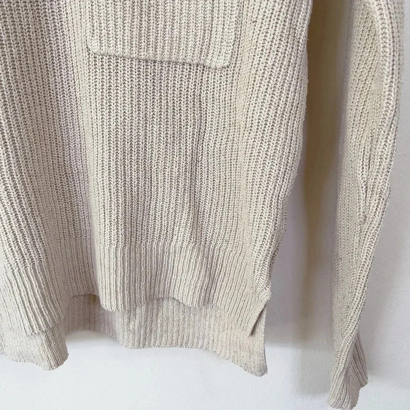 Madewell Thompson Pocket Beige Long Sleeve  Pullover Sweater - Picture 6 of 14